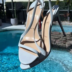 Christian Louboutin White sling backs